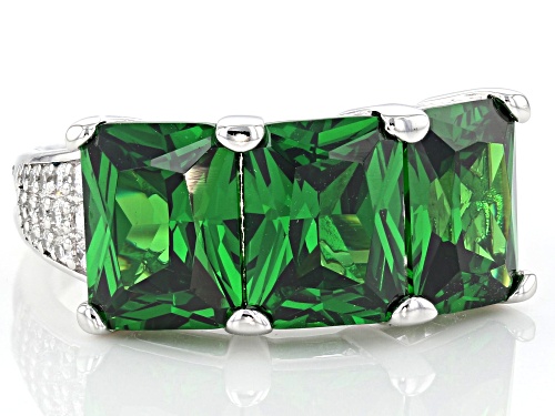 Charles Winston For Bella Luce®10.93CTW Emerald White Diamond Simulants Rhodium Over Silver Ring - Size 10