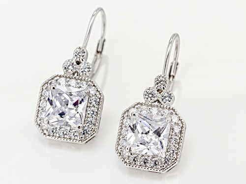 Charles Winston For Bella Luce ® 3.28CTW Diamond Simulant Rhodium Over Silver Earrings (2.10CTW DEW)