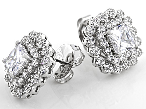 Charles Winston for Bella Luce ® 7.52ctw Rhodium Over Sterling Silver Stud Earrings (4.76ctw DEW)