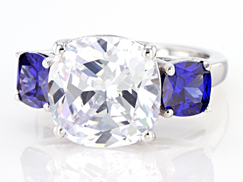 Charles Winston For Bella Luce®15.52ctw Tanzanite And Diamond Simulants Rhodium Over Silver Ring - Size 5