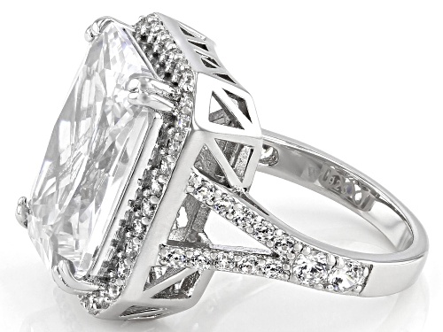Charles Winston For Bella Luce® 25.64ctw White Diamond Simulant Rhodium Over Sterling Silver Ring - Size 7