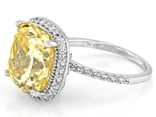 Charles Winston For Bella Luce® Canary And White Diamond Simulants Rhodium Over Silver Ring - Size 5