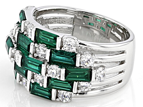 Charles Winston For Bella Luce®4.20ctw Emerald and White Diamond Simulants Rhodium Over Silver Ring - Size 10