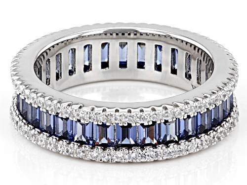 Charles Winston For Bella Luce ® 4.74ctw Tanzanite And  Diamond Simulants Rhodium Over Silver Ring - Size 8