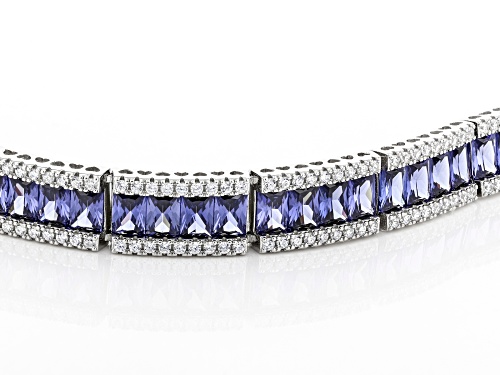 Charles Winston For Bella Luce ® Tanzanite And White Diamond Simulants Rhodium Over Silver Bracelet - Size 7.5