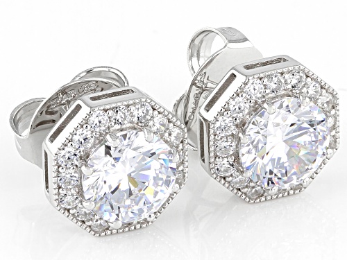 Charles Winston For Bella Luce ® 6.99ctw  Rhodium Over Sterling Silver Earrings. (4.51 DEW)