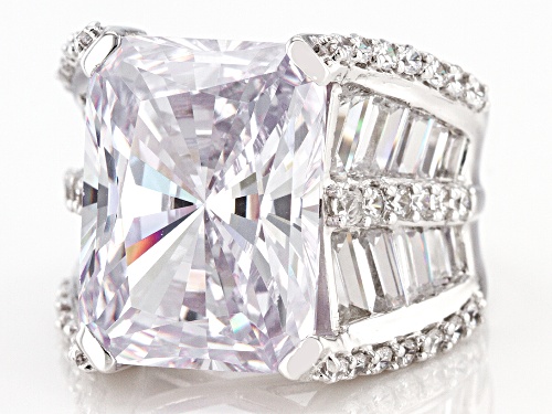 Charles Winston for Bella Luce® Scintillant Cut® White Diamond Simulants Rhodium Over Silver Ring - Size 9