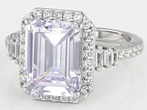 Charles Winston for Bella Luce® 8.61ctw White Diamond Simulant Rhodium Over Silver Ring - Size 10