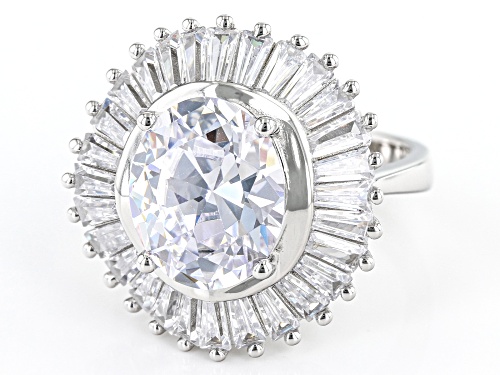 Charles Winston for Bella Luce® 10.55ctw White Diamond Simulant Rhodium Over Silver Ring - Size 8