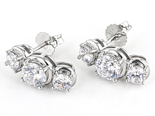 Charles Winston For Bella Luce® 6.75ctw White Diamond Simulant Rhodium Over Sterling Silver Earrings