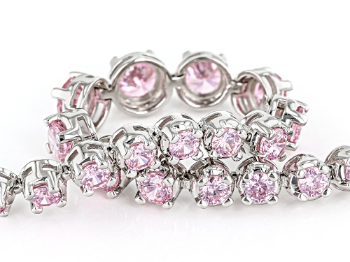 Charles Winston for Bella Luce® 11.58ctw Pink Diamond Simulant Rhodium Over Sterling Silver Bracelet - Size 7.25