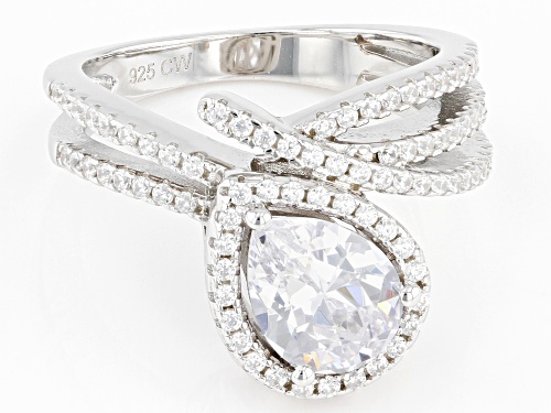 Charles Winston for Bella Luce® 3.39ctw White Diamond Simulant Rhodium Over Silver Ring - Size 9