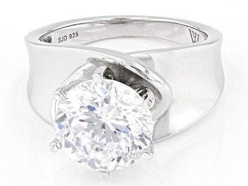 Charles Winston Bella Luce® 5.50ctw Diamond Simulant Scintillant Cut® Platinum Over Silver Ring - Size 10
