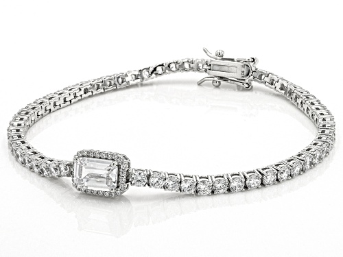 Charles Winston For Bella Luce® 12.28ctw White Diamond Simulant Rhodium Over Silver Bracelet - Size 7.5