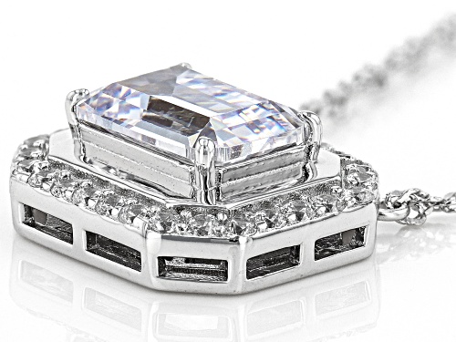 Charles Winston For Bella Luce® 5.98ctw White Diamond Simulant Rhodium Over Sterling Silver Necklace - Size 18