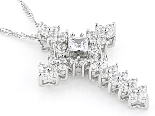 Charles Winston For Bella Luce® 2.24ctw Rhodium Over Silver Cross Pendant(1.35ctw DEW)