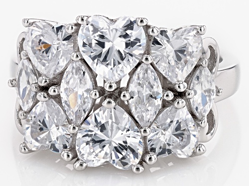 Charles Winston For Bella Luce® 6.60ctw White Diamond Simulant Rhodium Over Silver Ring(4.00ctw DEW) - Size 6