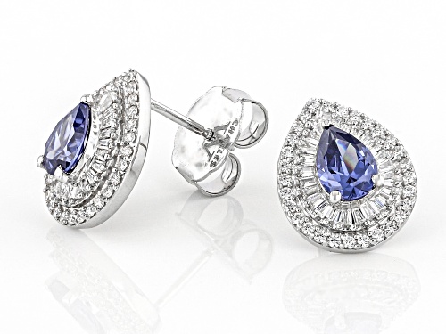 Charles Winston For Bella Luce® 2.31ctw Tanzanite And Diamond Simulants Rhodium Over Silver Earrings