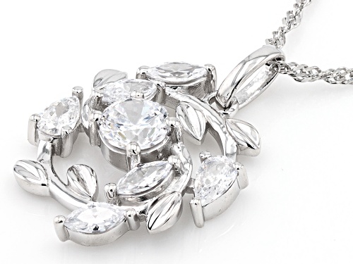 Charles Winston For Bella Luce® 2.55ctw Diamond Simulant Rhodium Over Silver Pendant (1.54ctw DEW)