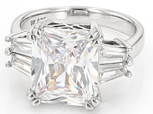 Charles Winston For Bella Luce® 10.38ctw White Diamond Simulant Rhodium Over Sterling Silver Ring - Size 10