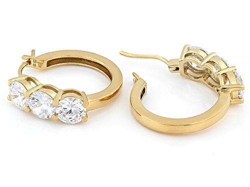 Charles Winston For Bella Luce® 9.00ctw White Diamond Simulant Eterno™ Yellow Hoops