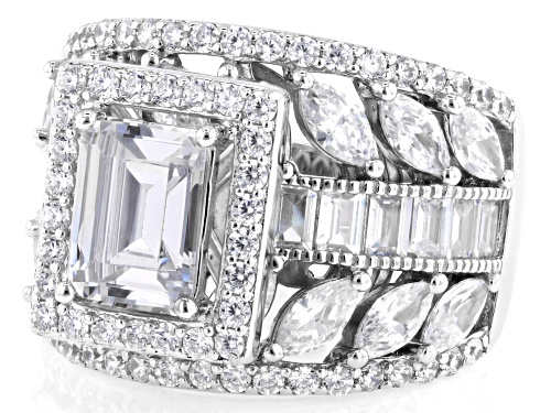 Charles Winston For Bella Luce® 8.58ctw White Diamond Simulant Rhodium Over Silver Anniversary Ring - Size 8