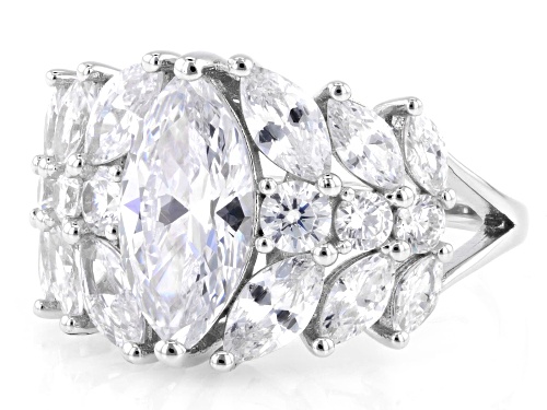 Charles Winston For Bella Luce® 4.80ctw White Diamond Simulant Rhodium Over Sterling Silver Ring - Size 12