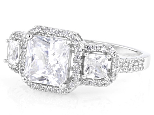 Charles Winston For Bella Luce® 4.27ctw White Diamond Simulant Rhodium Over Sterling Silver Ring - Size 7