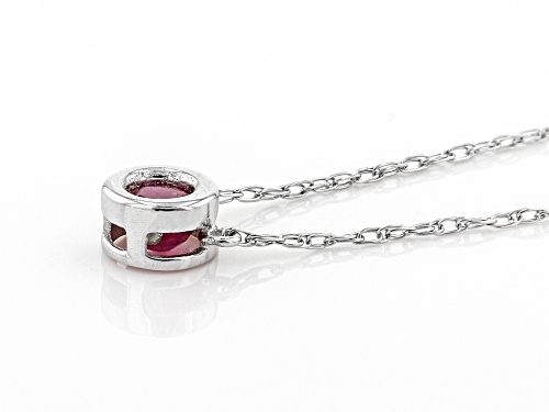 .11ct Round Mahaleo® Ruby Solitaire, Rhodium Over 10k White Gold Child's Necklace. - Size 12
