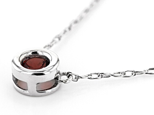 .13ct Round Vermelho Garnet™ Rhodium Over 10k White Gold Child's Necklace - Size 12