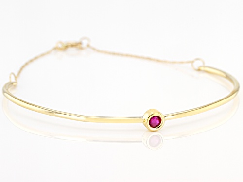 .11ct Round Mahaleo® Ruby Solitaire 10k Yellow Gold Bracelet - Size 6