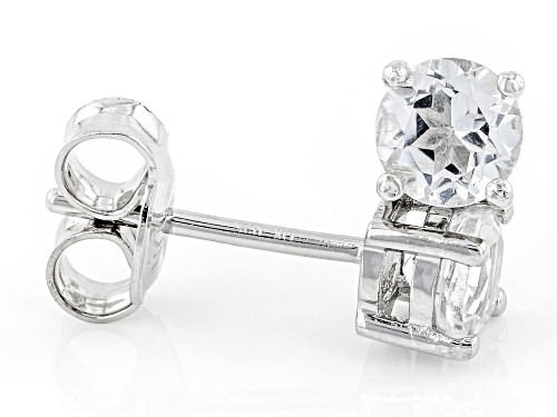 White Topaz Rhodium Over Sterling Silver Children's Stud Earrings 0.45ctw
