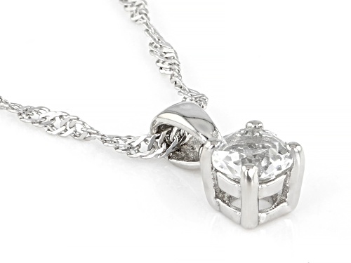 0.23ct Round White Topaz Rhodium Over Sterling Silver Children's Pendant with Chain