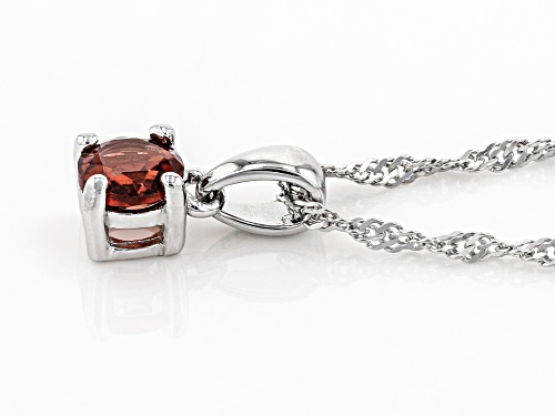 .31ct Round Vermelho Garnet™ Rhodium Over Sterling Silver Children's Pendant with Chain