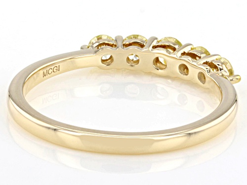 0.40ctw Round Natural Yellow Diamond 10k Yellow Gold 5-Stone Band Ring - Size 8