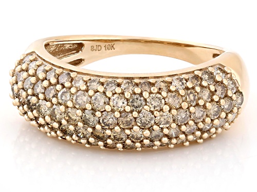 1.40ctw Round Candlelight Diamonds™ 10k Yellow Gold Wide Band Ring - Size 8