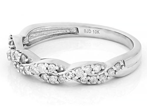 0.33ctw Round White Diamond 10k White Gold Band Ring - Size 9