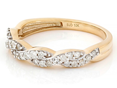 0.33ctw Round White Diamond 10k Yellow Gold Band Ring - Size 8