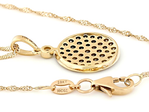0.75ctw Shades Of Champagne Diamond And Candlelight Diamonds™ 10k Yellow Gold Cluster Pendant