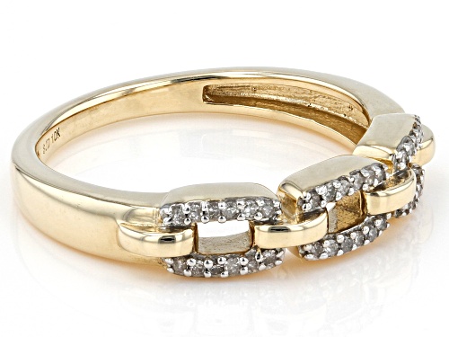 0.10ctw Round White Diamond 10k Yellow Gold Link Band Ring - Size 6.5