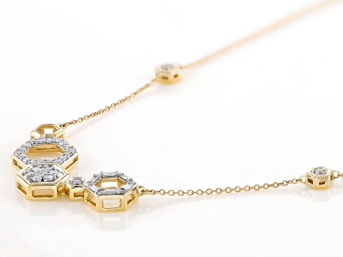 0.50ctw Round White Diamond 10k Yellow Gold Honeycomb Necklace - Size 18.5