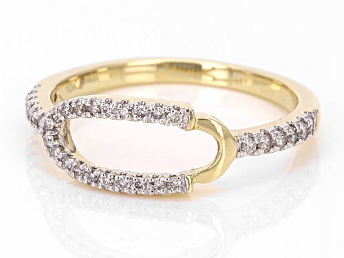 0.20ctw Round White Diamond 10k Yellow Gold Band Ring - Size 5