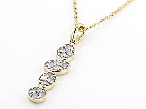 0.25ctw Round White Diamond 10k Yellow Gold Cluster Pendant With 18