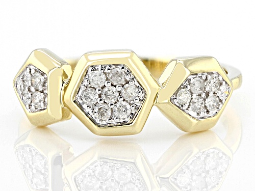 0.25ctw Round White Diamond 10k Yellow Gold Cluster Ring - Size 7