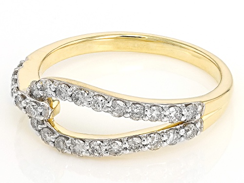 0.50ctw Round White Diamond 10k Yellow Gold Band Ring - Size 5