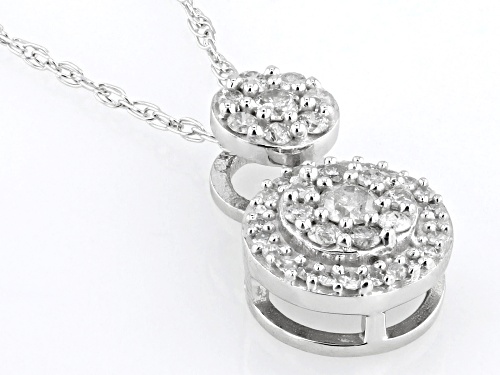 0.30ctw Round White Diamond 10k White Gold Halo Slide Pendant With 18