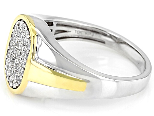 0.50ctw Round White Diamond 10K Two-Tone Gold Mens Ring - Size 9