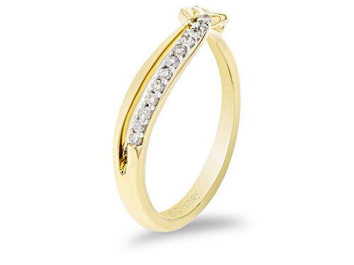 Enchanted Disney Anna Ring White Diamond 10K Yellow Gold 0.10ctw - Size 7