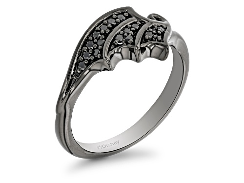 Enchanted Disney Villains Maleficent Ring Black Diamond, Black Rhodium Over Silver 0.17ctw - Size 9