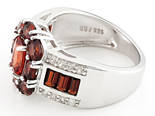 .60ct Red Labradorite, 2.32ctw Vermelho Garnet™, And .27ctw White Zircon Silver Ring - Size 7